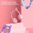 thumbnail image 4 of Cateissary Auriculares Bluetooth que brillan intensamente lindo LED oreja de gato pata niñas regalo niños auriculares inalámbricos estéreo HIFI bajo Cables de audio/vídeo Violeta en caja, 4 of 8