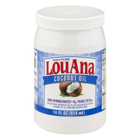 (2 Pack) LouAna 100% Pure Coconut Oil, 14 fl oz (Best Coconut Oil For Oil Pulling Refined Or Unrefined)