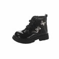 thumbnail image 2 of Cethrio Little Girls Lace Up Boots, Outdoor Non-Slip Fall Winter Round Toe Ankle Boots Black Size 13.5 Little Kids, 2 of 6