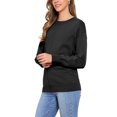thumbnail image 4 of INSPIRE CHIC Long Sleeve Sweater for Women's Crew Neck Basic Knit Pullover Top L Black, 4 of 6