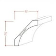 thumbnail image 2 of EWCR40 Cove Crown 3/4" x 3-3/4" Unfinished 2-5/8" High x 2-1/2" Deep, 2 of 5