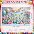 thumbnail image 2 of Floral Theme Banner Butterfly Decor Birthday Display Pastel Color Pink Blue Floral Backdrop for Birthday Party Indoor Decoration Photo Shoot, 2 of 4