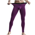 thumbnail image 2 of KIHOUT Men's Black Separate Pouch Compression Thermal Leggings Tight Fitting Base Layer Pants for Winter Warmth, 2 of 3
