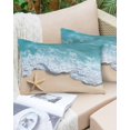 thumbnail image 6 of Teal Coastal Throw Pillow Covers, Summer Beach Starfish Nautical Seaside Soft Breathable Pillow Cases with Invisible Zipper for Sleeping, Body Pillowcases for Couch Bed Sofa Chair 24x36 Inches, 6 of 6
