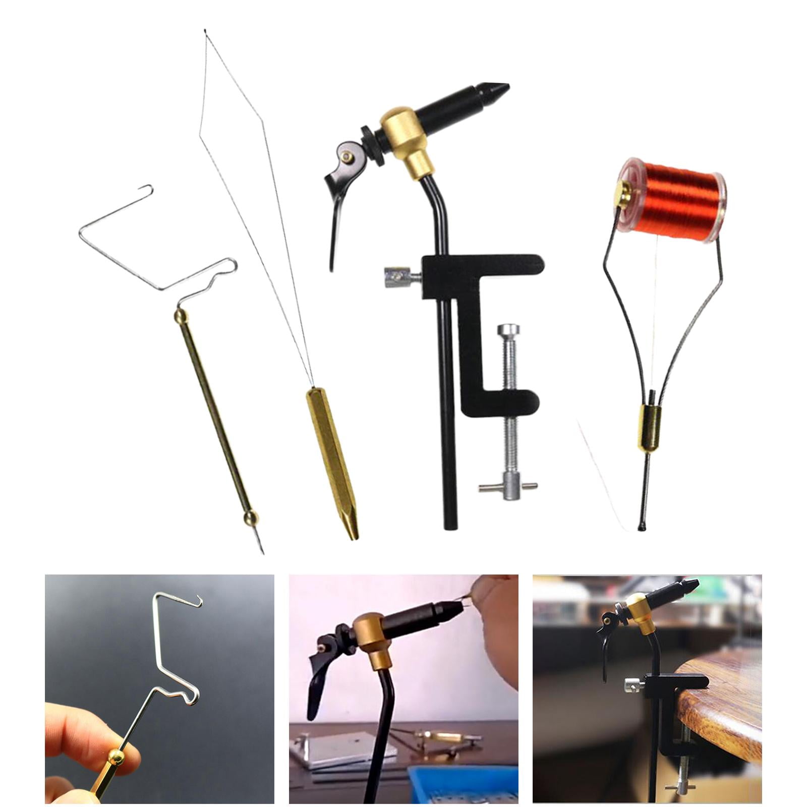 Axioma 4Pcs Premium Fly Tying Tool Kit Fly Tying Vise Bobbin Thread Holder Threader