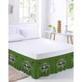 thumbnail image 2 of Golf Club Green Bed Skirt Cal King Size, Abstract Vintage Golf Sports Wrap Around Bed Skirting with Adjustable Elastic Strap, Dust Ruffled Pleated Bedskirts 16 Inch Drop for Bedroom Cal King Beds, 2 of 9