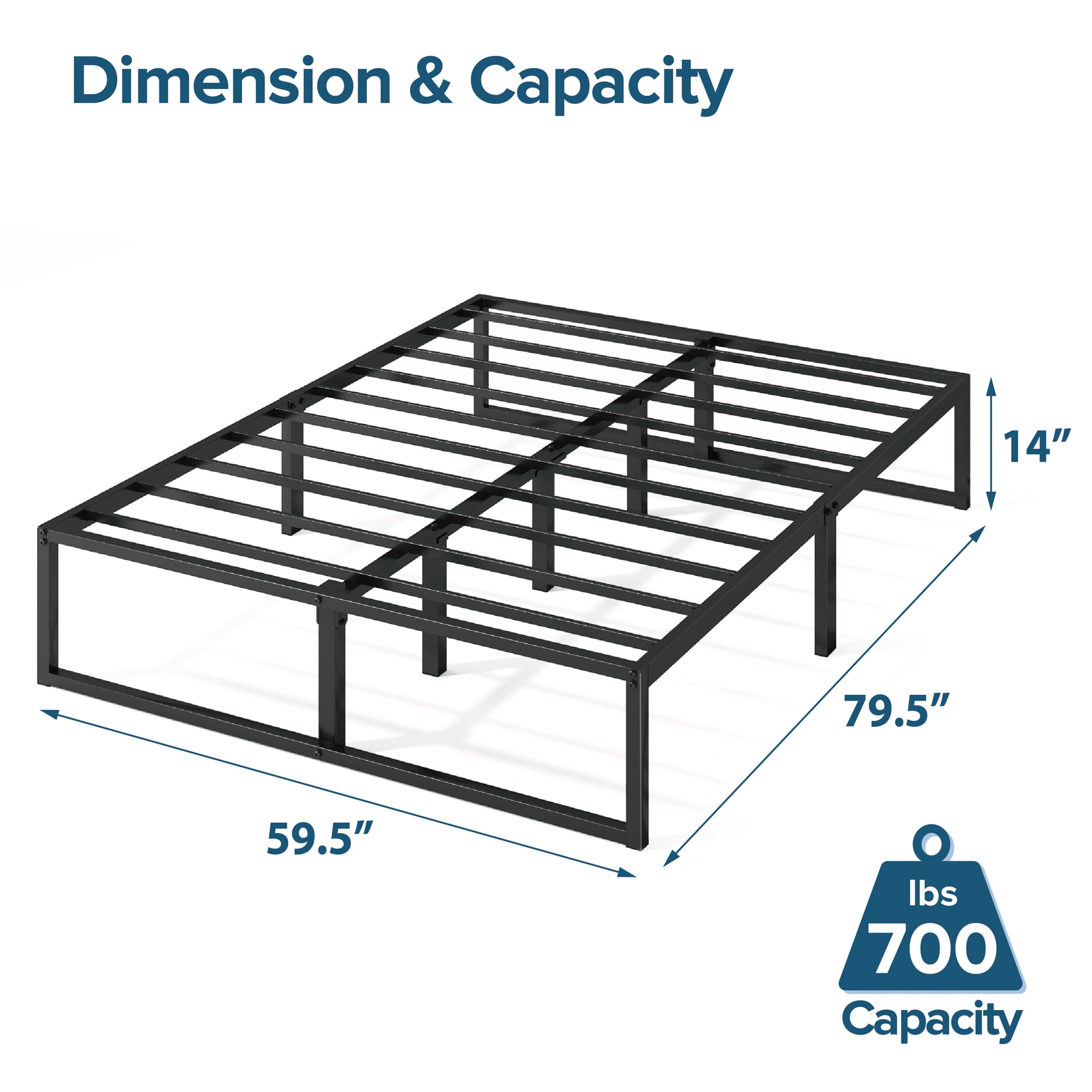 Free Shipping Zinus Lorelei 14 Metal Platform Bed Frame Queen Walmart