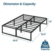 Zinus Lorelei 14 Metal Platform Bed Frame, Queen