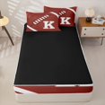 thumbnail image 4 of Homewish Rugby Gamer K Initial Zipper Twin Comforter Sets with Fitted Sheet and 2 Pillowcases for Boys Girls,Sport Theme Football Zipper Bedding Set for Teens,4-Piece,Black Reversible, 4 of 6