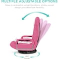 thumbnail image 3 of PRZL Swivel Gaming Chair 360 Degree Multipurpose Floor Chair Rocker for TV, Reading, Playing Video Games w/Lumbar Support, Armrest Handles, Adjustable Foldable Backrest - Pink/White, 3 of 14