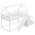 thumbnail image 5 of Harper & Bright Designs House Bunk Beds with Slide and Storage Stairs, Wood Twin Over Twin Bunk Bed with Roof and Stairs for Bedroom, White, 5 of 14
