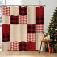 thumbnail image 4 of Tchckioa Plaid Patchwork Shower Curtain for Bathroom,Waterproof Hooks Bath Curtain,72x72, 4 of 6