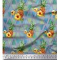 thumbnail image 1 of Soimoi Grey Cotton Duck Fabric Triangle & Pine Fruits Print Sewing Fabric Yard 42 Inch Wide, 1 of 5