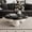 Black Top White Legs, variant on 33'' Round Coffee Table with Storage for Small Space, Wood Center Table with Legs and Wabi-Sabi Wood Parquet Veneer Top for Living Room, Matte Black
