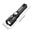 thumbnail image 2 of Linterna LED para exteriores | Pantalla LCD inteligente con batería - Enfoque telescópico ajustable | Luz lateral COB | 5 modos | Resistente al agua | USB-C recargable | Lámpara de emergencia para, 2 of 6