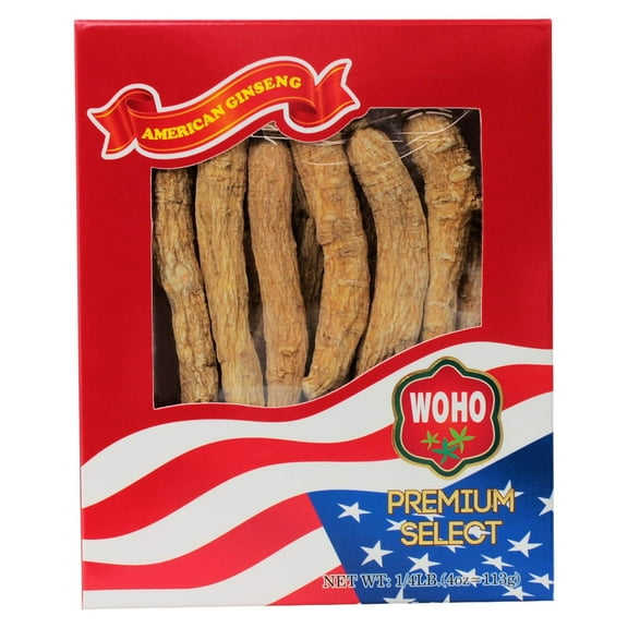 WOHO Cultivated American Ginseng 1004 Long Extra Large 4 oz Box