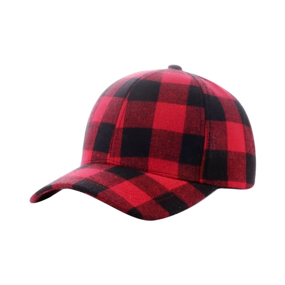 Djtdsds Plaid Flannel Baseball Cap Adjustable Curved Brim Casual Sun Hat for Men Women Size:One Size
