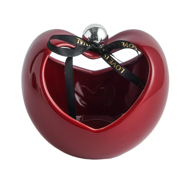 Bearachild Bandeja decorativa de cerámica para frutas: trae el espíritu navideño a tu hogar sin la molestia de limpiar manzanas. Platos con Decoración del hogar rojo