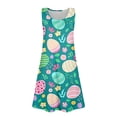 thumbnail image 5 of HNMKIU Easter Dress for Girls Easter Floral Print Sleeveless Dress for Girls Toddler Party Celebration Casual Play Outfit Mint Green,7-8 Years, 5 of 6