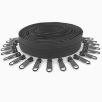 Naisfei10 Meters #5 Nylon Coil Zipper Continuous Chain ,Invisible Zippers for Sewing, Can Be Cut to Size for Sewing, Clothing and Upholstery,with Match 20 Pcs Zipper Pull Heads (Black)
