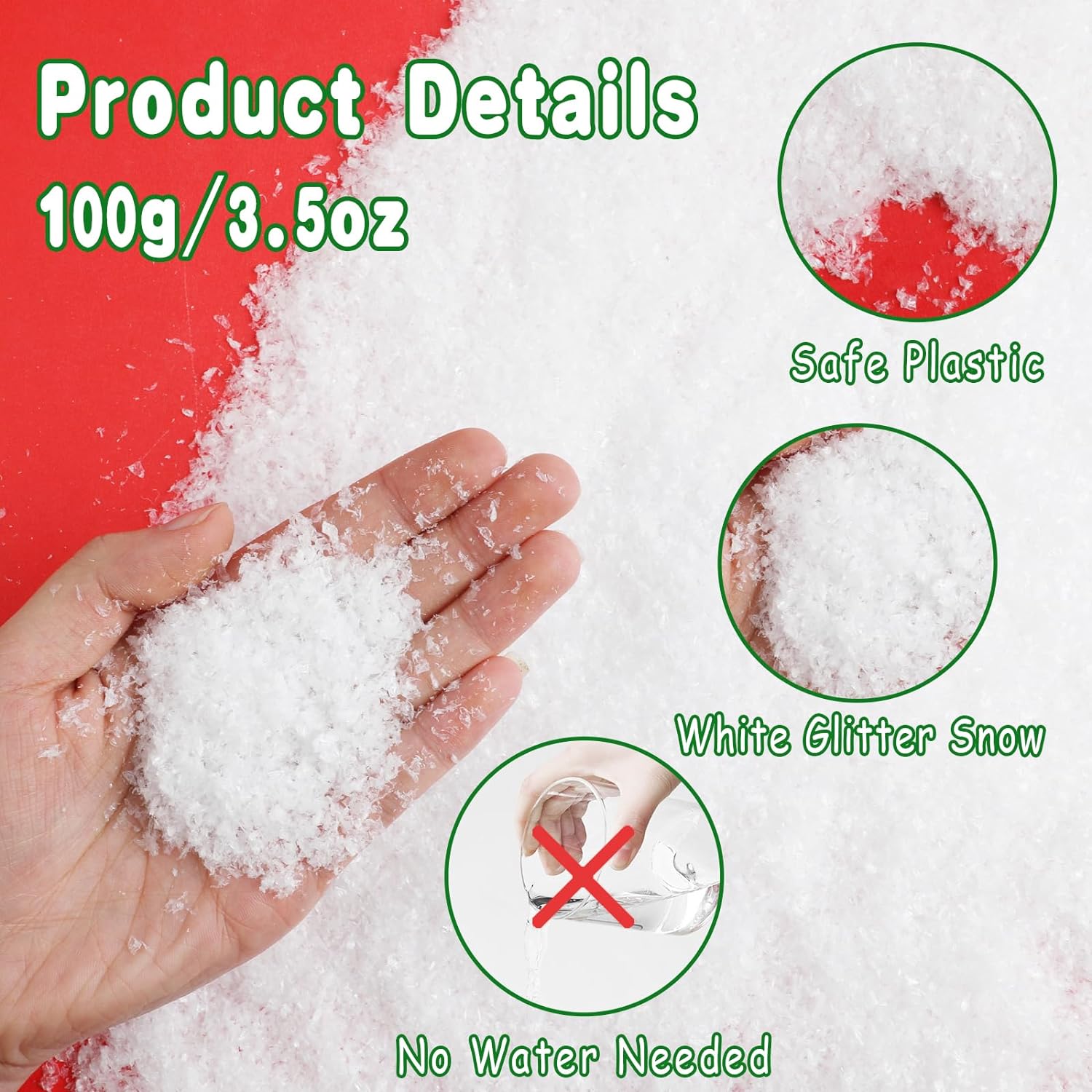 Fausse Neige Artificielle Scintillante 300 G – Poudre De Neige Avec Paillettes Pour Noël Et Déco DIY