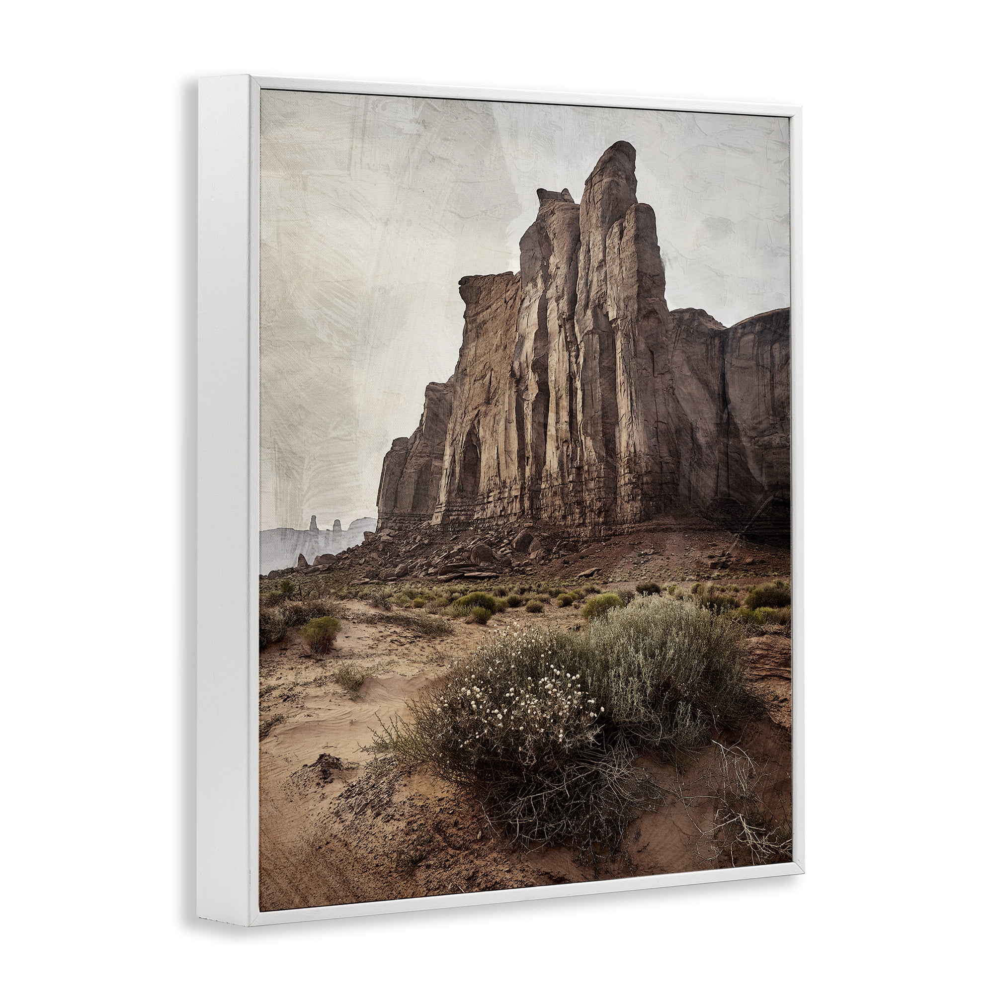 Stupell Industries Desolate Rock View White Framed Giclee Art, design by Kim Allen