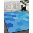 thumbnail image 3 of Ahgly Company Machine Washable Indoor Rectangle Transitional Neon Blue Area Rugs, 2' x 4', 3 of 7