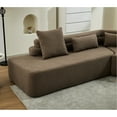 thumbnail image 4 of 128" Acrylic Sectional , 4, No Assembly, Boucle Fabric, Brown, Color Leather Elegant Style, 4 of 6