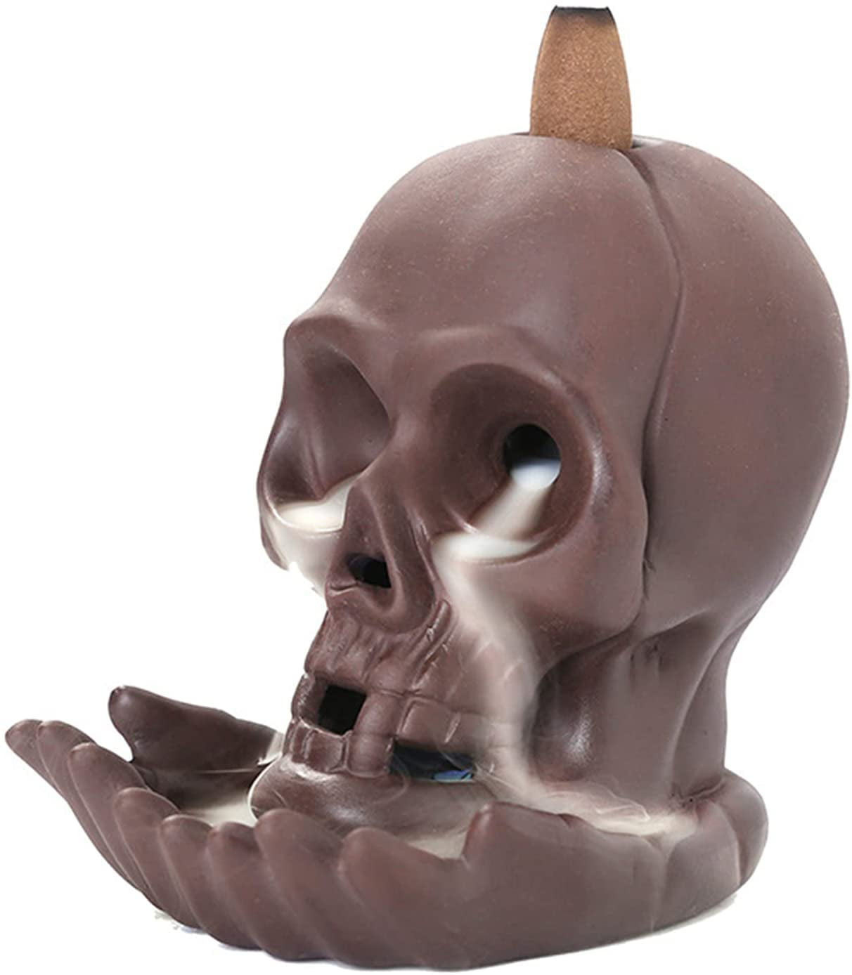1pc Incense Burner Decorative Skull Head Windproof Premium Backflow Censer 