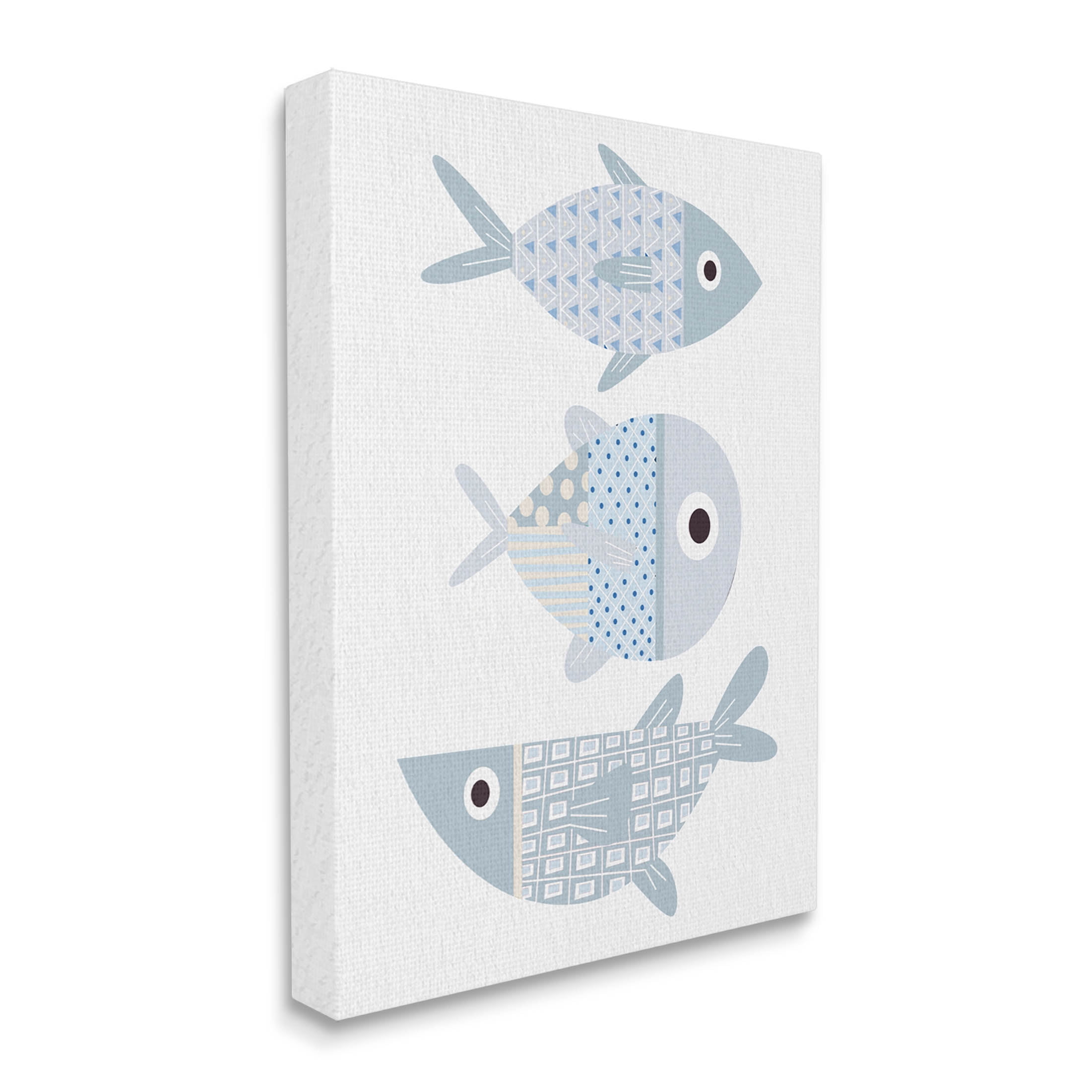 Stupell Industries Various Patterned Aquatic Fish Design Graphic Art Gallery Wrapped Canvas Print Wall Art, Design by Kim Allen