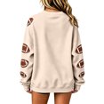 thumbnail image 5 of Clossjun Football Print Sweatshirts for Women Oversized Crewneck Game Day Hoodies Casual Loose Fit Pullover Tops for Vacation M, 5 of 6
