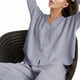 thumbnail image 2 of Conjuntos de Ropa de Estar por Casa de de Algodón para Mujer: Camisa Informal de Larga con Cuello en V y Pantalones Anchos. Gris L, 2 of 7