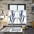 thumbnail image 4 of Wobogo Arum Lilies Kitchen Curtains 2 Piece Set Farmhouse Country Style Light Filtering Small Window Drapes Suitable for Bathroom Laundry Room and RV 27x24in, 4 of 9