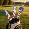 thumbnail image 3 of Yuyamidu USA Flag Golf Club Head Covers Patriotic Driver Headcover Fairway Wood Head Cover Hybrid Headcover, Waterproof PU Leather Golf Head Covers, 3 of 8