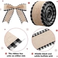 thumbnail image 3 of 2 Rolls Christmas Buffalo Plaid Wired Edge Ribbons Christmas Tree Burlap Fabric Craft Ribbon Wrapping Ribbon with Checkered Edge, 6Yards/Roll, 3 of 6