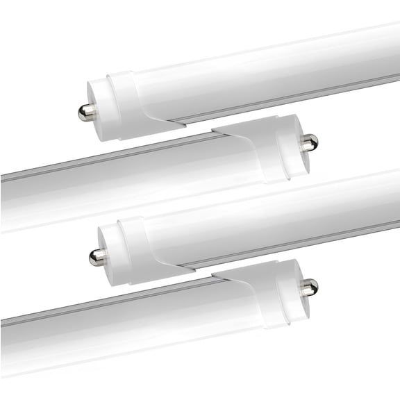 CNSUNWAY 8FT T8 LED Tube Lights, 50W 6000K Cool 5400LM, Single Pin FA8 LED Bulbs Ballast Bypass, Frosted Cover, 4-Pack