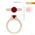 thumbnail image 5 of ANGARA Vintage Inspired Round Lab Grown 1.4 Ct Ruby Engagement Ring with Milgrain for Women in 14K Rose Gold (Size-7mm) | July Birthstone, Anniversary, Jewelry Gift for Women | Lab-Grown Ruby Ring, 5 of 7