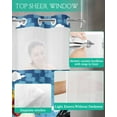 thumbnail image 4 of No Hook Shower Curtains with Snap in Liner, Vintage Sunflower Rooster Waterproof Fabric Shower Curtain, Summer Elegant Flower Double Layers & See-Through Top Window Bathroom Curtains 72''x72'', 4 of 6
