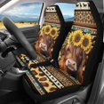 thumbnail image 2 of XYZCANDO Car Front Seat Covers Cow Sunflowe Print Set of 2 Car Seat Covers Decorative Truck Van Vehicle Easy Install Interior Accessories Car Seat Cover Set, 2 of 10