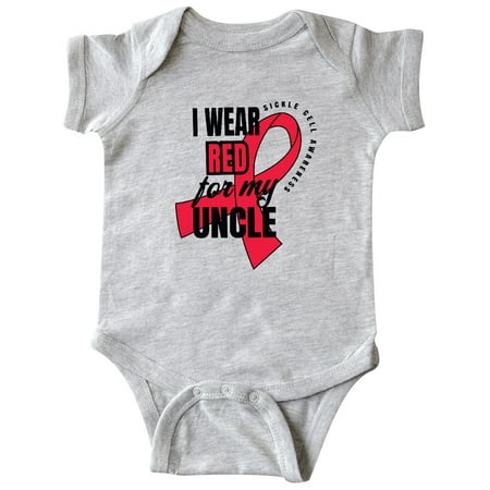 

Inktastic Sickle Cell Awareness I Wear Red For My Uncle Gift Baby Boy or Baby Girl Bodysuit