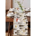 thumbnail image 4 of Ldtrchee Brown Christmas Table Runner 72 Inches, Watercolor Tree Xmas Snowflake Bed Runner Dresser Scarves Tabletop for Indoor Outdoor Parties/Ceremony/Banquet, 13" x 72", 4 of 8