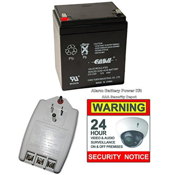 Replacement Alarm Battery Kit Casil CA1240 + PS & Sticker, Ultratech