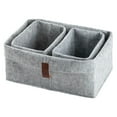 thumbnail image 1 of SHISUYAN 3Pcs Small Storage Baskets in Grey Felt for Books and Magazines, 1 of 8