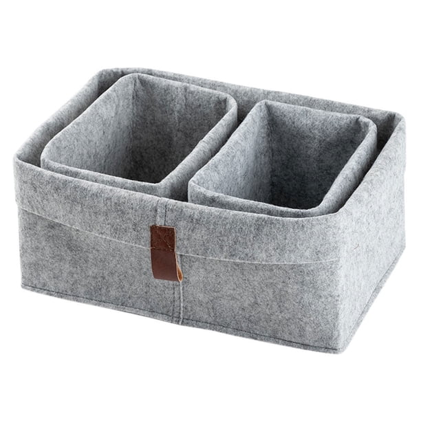 Cesta de almacenamiento de 3 piezas Cesta de almacenamiento de escritorio Organizador de cesta de escritorio