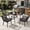 Gray/Black, variant on AVAWING 5 Piece Patio Dining Set, Wicker Outdoor Furniture Set w/Glass Table (Black, Square)