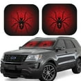 thumbnail image 2 of Uemuo Spider on the Web Printed 2 PCS Car Windshield Sun Shade, Auto Sun Heat and UV Rays Blocker, Foldable Automotive Front Window Sunshade Protector, 2 of 7