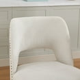 thumbnail image 5 of CQSXDA Fabric Upholstered Wooden Dining Chairs Set of 2, Cozy Farmhouse Style for Kitchen and Dining Room Décor，Beige, 5 of 12
