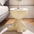 thumbnail image 3 of NTGFU 1 Piece 2-In-1 Modern Creative Bear-Shaped Storage Cabinet Bedside Table,Bedroom Balcony Mobile Mini Table,Suitable for Storage In The Living Room and Bedroom - White, 3 of 5