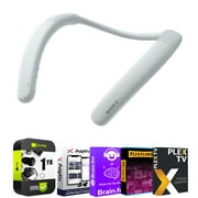 Sony SRSNB10/W Neckband Portable Wireless Bluetooth Speaker, White Bundle with Tech Smart USA Audio Entertainment Essentials Bundle + 1 Year Extended Protection Plan