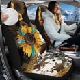 thumbnail image 2 of KUIFORTI Sunflower Leopard Print Front Car Seats Cover 6 Pieces with Car Seat Belt Cover Auto Center Console Pad Cars Steering Wheel Cover Personalized Fits Most Cars, Sedans, SUVs, 2 of 6